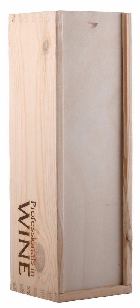 Houten kist,  1-vaks met schuifdeksel, bedrukt met PiW (0,75 l)