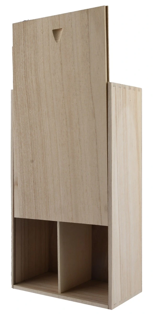 Houten kist,  2-vaks zwaluwstaartverbinding met schuifdeksel