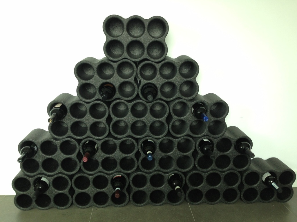 Accessoires,  Wijnrek zwart voor 6 flessen (0,75 l)