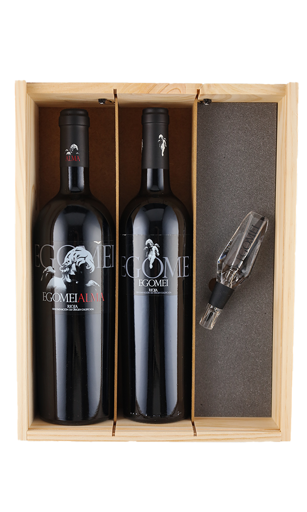 Finca Egomei, Rioja DOCa 2 vaks geschenkkist met Rioja Tinto en Alma Tinto (1,5 l)