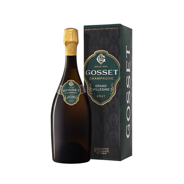 Champagne Gosset, Champagne AC Grand Millesime Brut in giftbox 2016 (0,75 l)