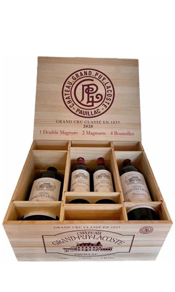 Château Grand Puy Lacoste, Pauillac AC Variation 1x D-magn, 2 Magn. 4 flessen 5GCC