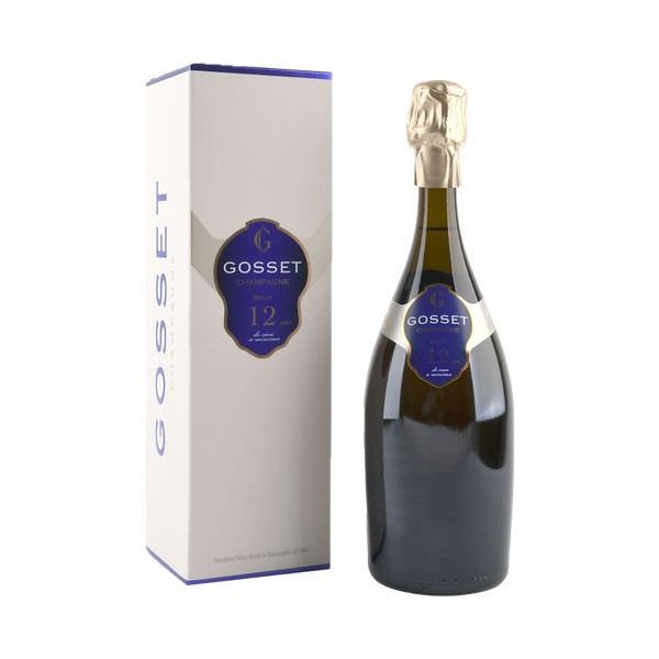 Champagne Gosset, Champagne AC, 12 ans de Cave a minima + giftbox, BLANC 0,75l