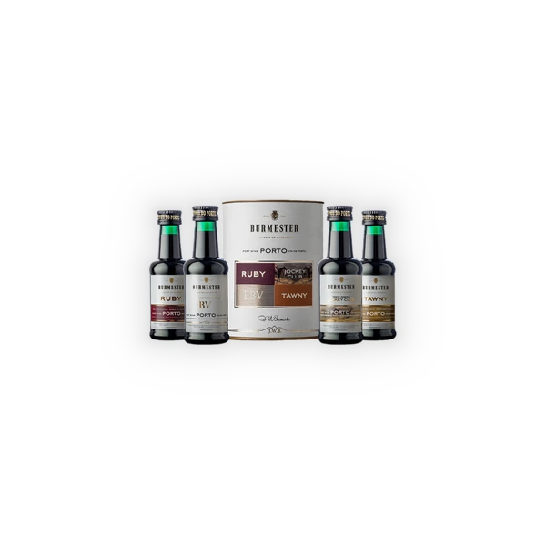 Burmester, Porto DOP Assorti koker 4 x 0,05 lt, Ruby, Tawny, LBV, Jockey Club (0,2)